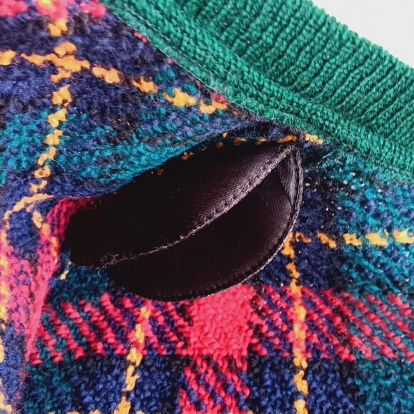 Boyne Valley Weavers 100% Wool Multi-color Plaid Full Zip Sweater/Jacket Sz L/XL - Picture 7 of 9